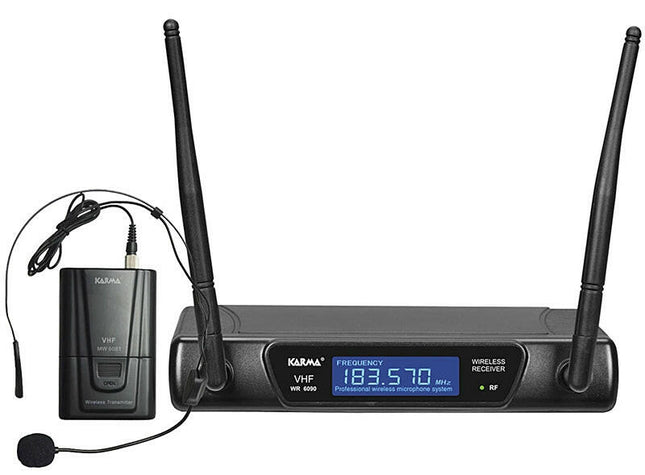 Microfone Headset - Cabeça s/ Fios + Receptor VHF 175MHz-Som e luz-Karma-Music Stage