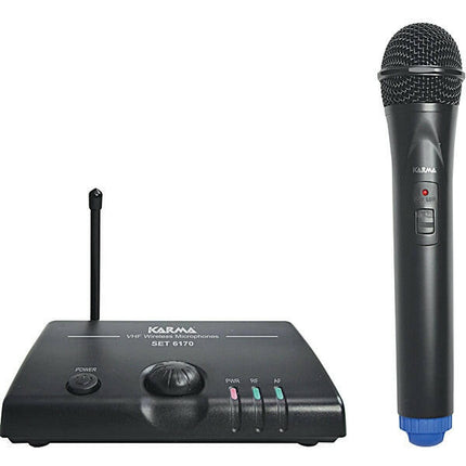 Microfone Mão s/ Fios + Receptor VHF 175.0MHz-Som e luz-Karma-Music Stage