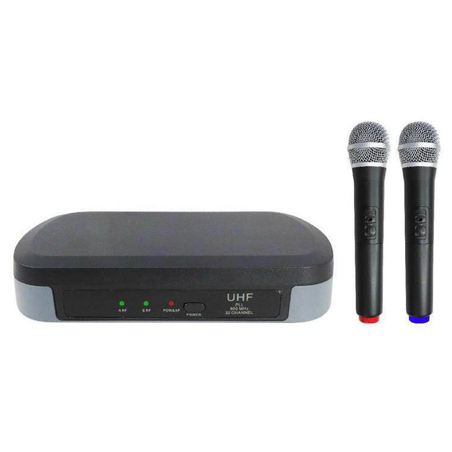 Microfone Mão s/ Fios (2 unid) + Receptor UHF 740-790MHz-Som e luz-Karma-Music Stage