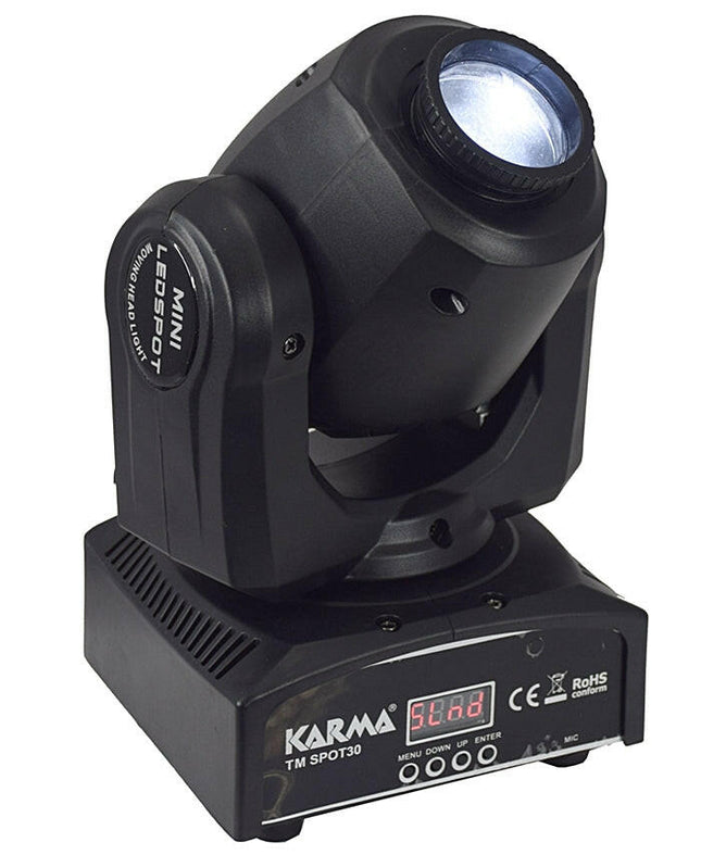 Robot LED Moving Head Spot 30W (7 Gobos+7 Cores)-Som e luz-Karma-Music Stage