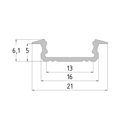 Perfil de Alumínio 5x16mm 3030mm - Branco-GROOVE-Music Stage