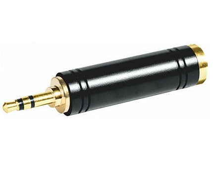 Adaptador 3,5 Macho ST / 6,35 Fêmea ST - Metal-Fichas e cabos-Emelec-Music Stage