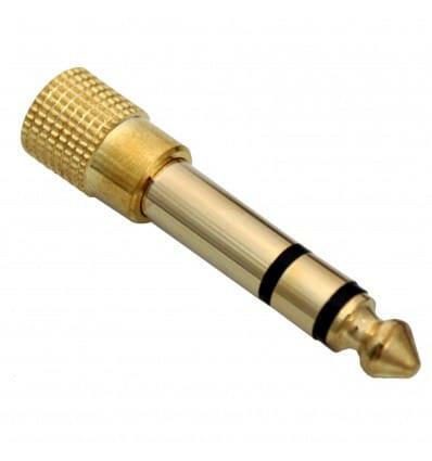 Adaptador 6,35 Macho ST / 3,5 Fêmea ST - Dourado-Fichas e cabos-SMI-Music Stage
