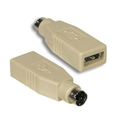 Adaptador Mini DIN 6P Macho / USB "A" Fêmea - Creme-Fichas e cabos-SMI-Music Stage