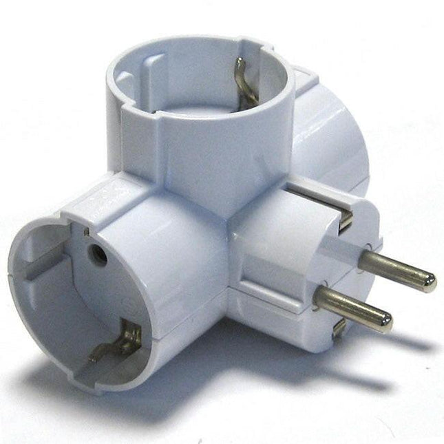 Adaptador Schuko Macho / 3xSchuko Fêmea - Lateral-Electricidade-SMI-Music Stage