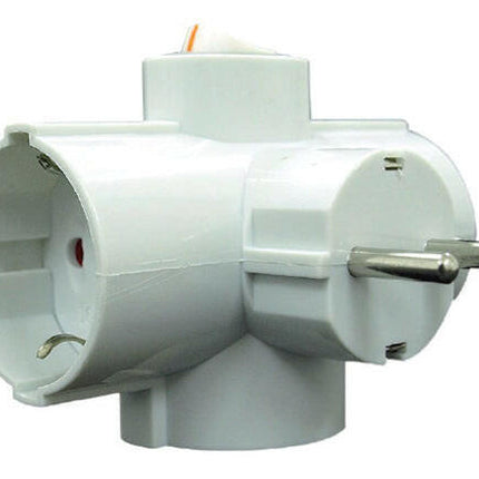 Adaptador Schuko Macho / 3xSchuko Fêmea - Lateral c/ Int-Electricidade-SMI-Music Stage