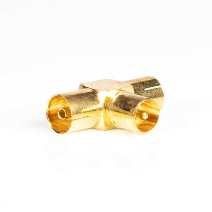 Adaptador TV Macho / 2xTV Fêmea - Dourado-Fichas e cabos-SMI-Music Stage