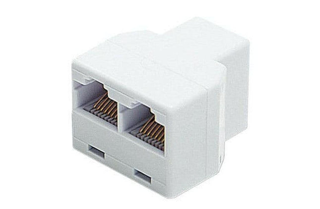 Adaptador Telefone 8V/8C RJ45 Fêmea / 2xFêmea - Branco-Fichas e cabos-Nimo-Music Stage