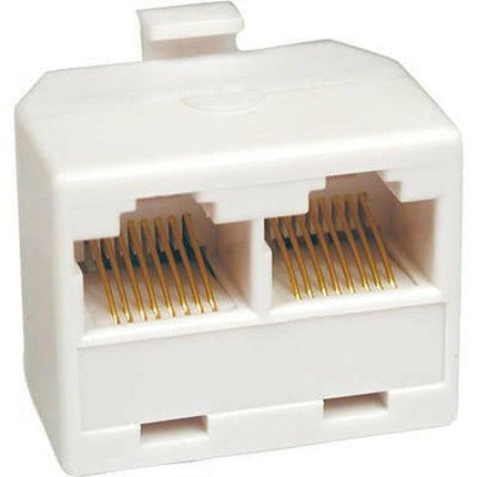 Adaptador Telefone 8V/8C RJ45 Macho / 2xFêmea - Branco-Fichas e cabos-SMI-Music Stage