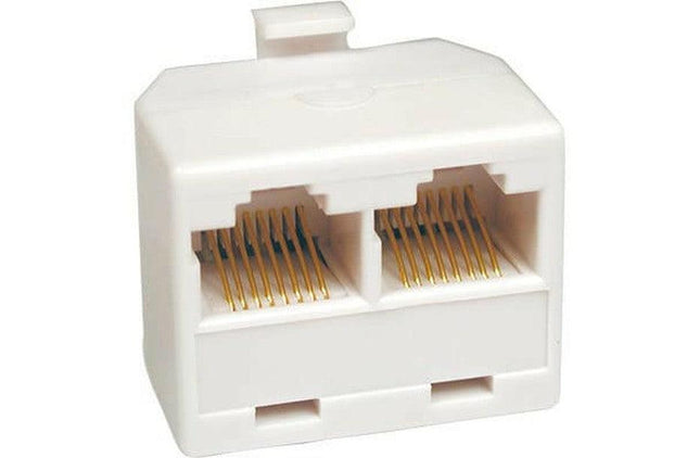 Adaptador Telefone 8V/8C RJ45 Macho / 2xFêmea - Branco-Fichas e cabos-SMI-Music Stage