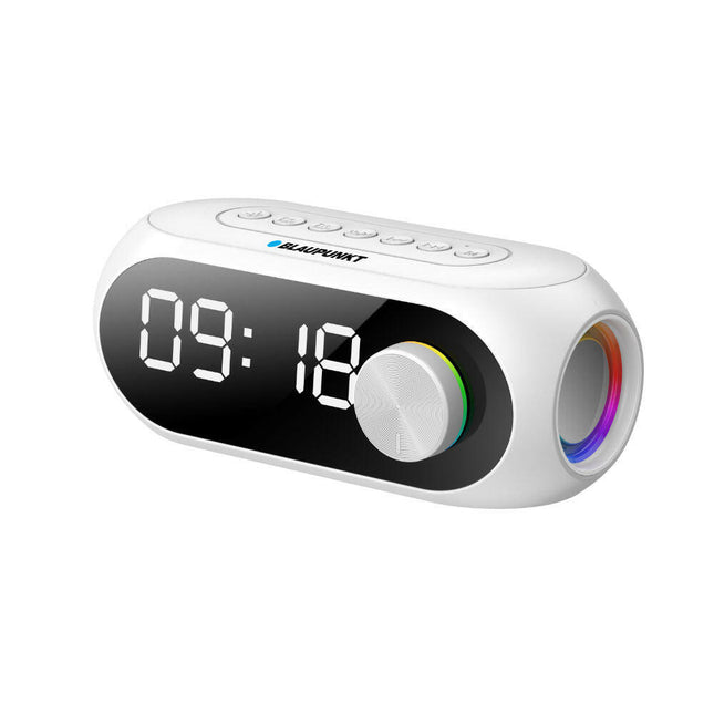 Rádio Relógio Portátil Bluetooth RGB - Branco-Som e luz-Blaupunkt-Music Stage