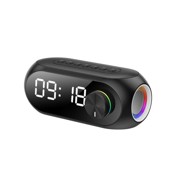 Rádio Relógio Portátil Bluetooth RGB - Preto