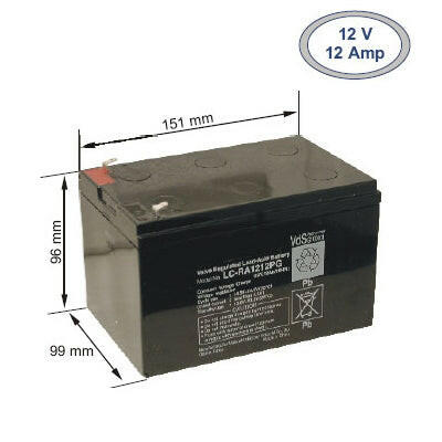 Bateria Ácida 12V 12Ah (151x96x99mm)-Energia-Kaise-Music Stage