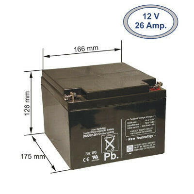 Bateria Ácida 12V 26Ah (166x126x175mm)-Energia-Kaise-Music Stage