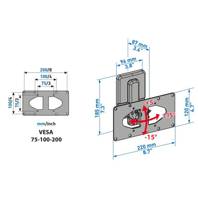 Suporte LCD/LED 26-32" 1 Articul Vesa 75-100-200x100 ETR120-Tv audio e video-Meliconi-Music Stage