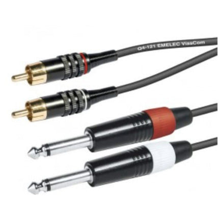 Cabo 2x RCA Macho / 2x 6,35 Macho Mono 5mt-Cabos-Emelec-Music Stage