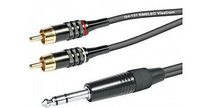 Cabo 2x RCA Macho / 6,35 Macho ST 1,5mt-Cabos-Emelec-Music Stage
