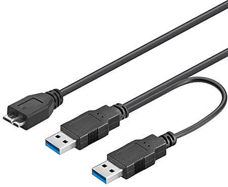 Cabo 2xUSB 3.0 "A" Macho / Micro USB 3.0 "B" Macho 30cm-Fichas e cabos-SMI-Music Stage