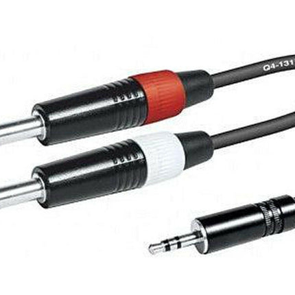 Cabo 3,5 Macho ST / 2x 6,35 Macho Mono 1,5mt-Cabos-Emelec-Music Stage