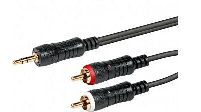Cabo 3,5 Macho ST / 2x RCA Macho 3mt-Fichas e cabos-Emelec-Music Stage