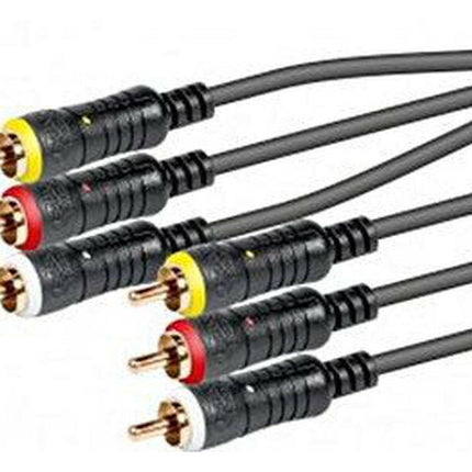 Cabo 3x RCA Macho / 3x RCA Macho 3mt (AV)-Cabos de Audio-Emelec-Music Stage