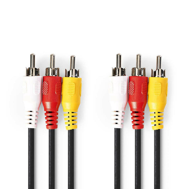 Cabo 3xRCA Macho / 3xRCA Macho 2mt - (AV)-Fichas e cabos-SMI-Music Stage
