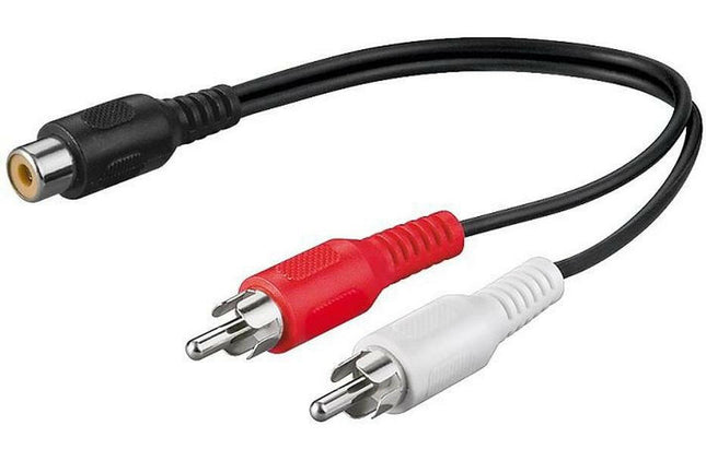 Cabo Adaptador 2 RCA Macho - 1 RCA Femea (20cm)-Adaptador-Music Stage-Music Stage