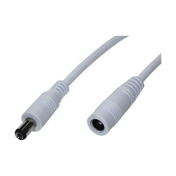 Cabo Alimentação DC Macho / Fêmea Ø2,1mm - 0,8mt - Branco-Cabos-SMI-Music Stage