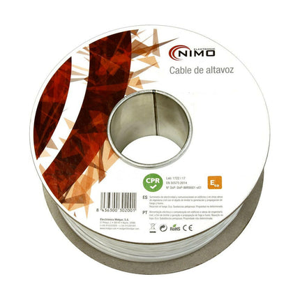 Cabo Coluna 2x0,50mm² Branco 100mt - Bobine-Fichas e cabos-Nimo-Music Stage