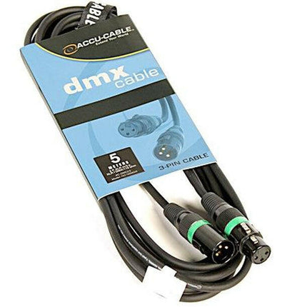Cabo DMX XLR Macho / XLR Fêmea 5mt-Cabos de Audio-Accu-cable-Music Stage