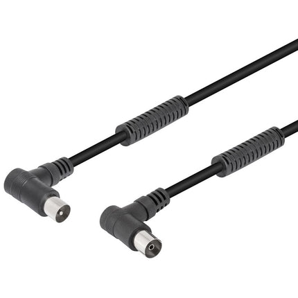 Cabo TV Macho 90º / TV Fêmea 90º 1,5mt c/ Filtro - Preto-Fichas e cabos-DCU-Music Stage