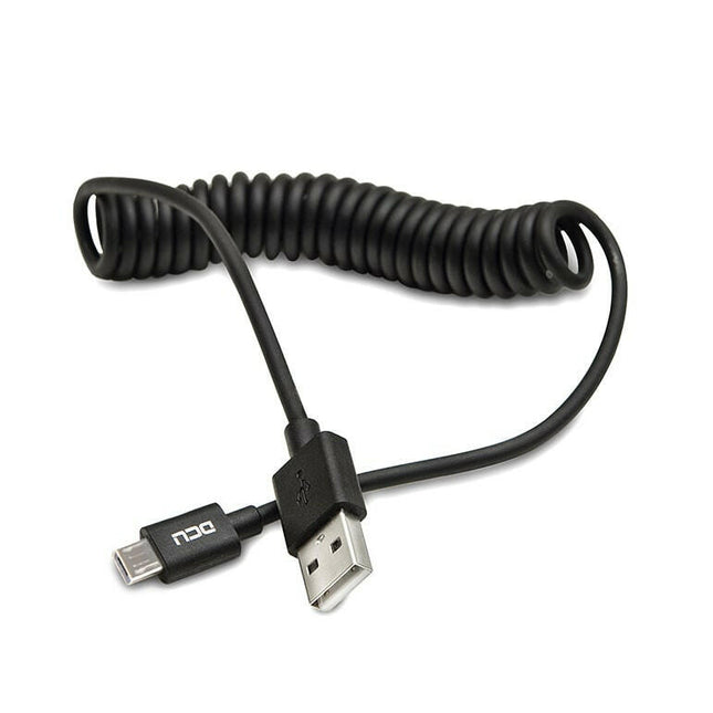 Cabo USB "A" Macho / Micro USB "B" Macho 1,5mt Preto Espiral-Fichas e cabos-DCU-Music Stage