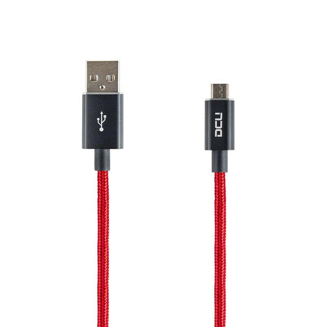 Cabo USB "A" Macho / Micro USB "B" Macho 1mt Vermelho Algodã-Fichas e cabos-DCU-Music Stage