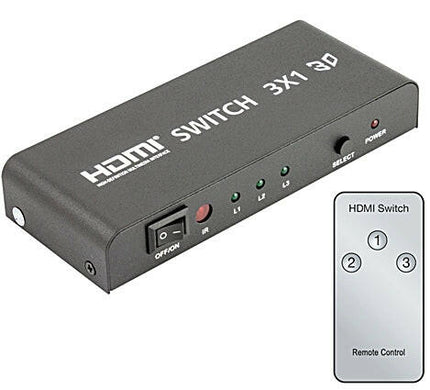 Comutador HDMI 3 Entradas / 1 Saída - c/ Comando-Tv audio video-SMI-Music Stage