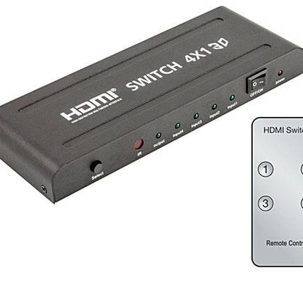 Comutador HDMI 4 Entradas / 1 Saída - c/ Comando-Tv audio video-SMI-Music Stage