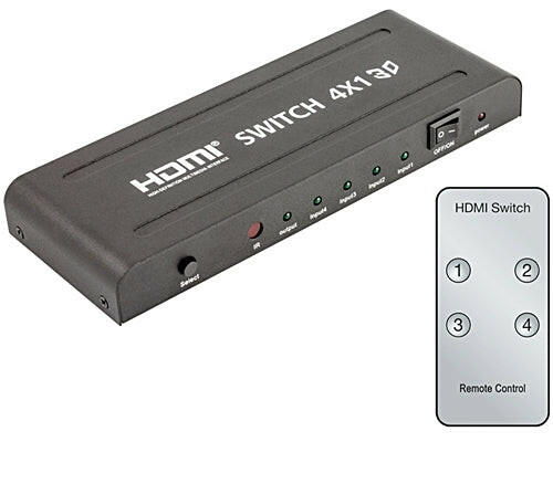 Comutador HDMI 4 Entradas / 1 Saída - c/ Comando-Tv audio video-SMI-Music Stage