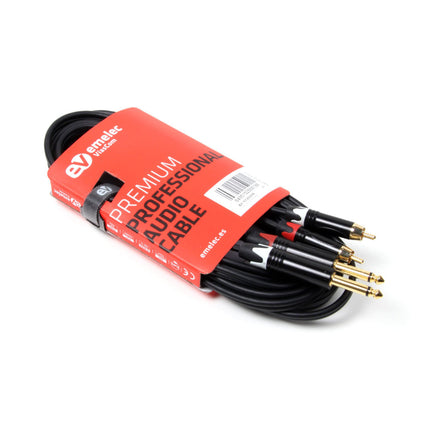 Cabo 2x RCA Macho / 2x 6,35 Macho Mono 5m
