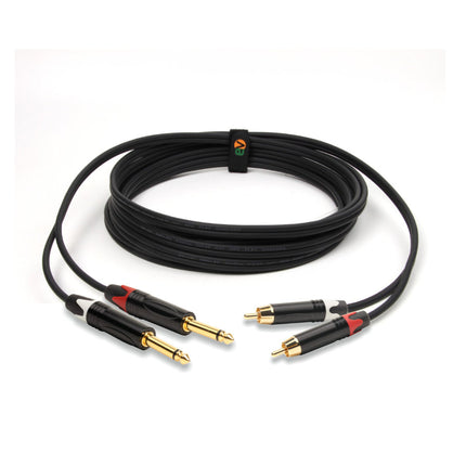 Cabo 2x RCA Macho / 2x 6,35 Macho Mono 5m