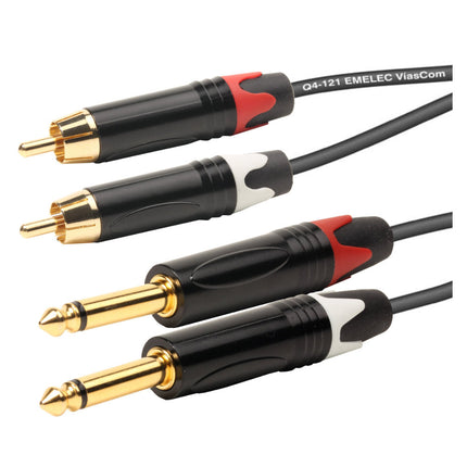 Cabo 2x RCA Macho / 2x 6,35 Macho Mono 5m