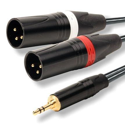 Cabo 3,5 Macho stereo / 2x XLR Macho 1,5 metros