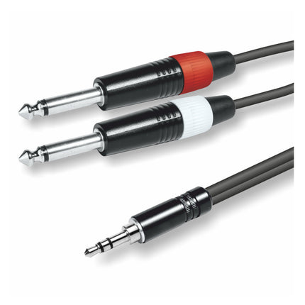 Cabo 3,5 Macho ST / 2x 6,35 Macho Mono 5m