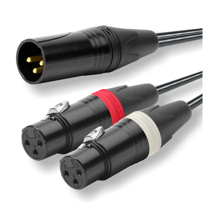 Cabo XLR Macho / 2x XLR Fêmea 0,2m