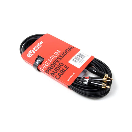 Cabo 3,5 Macho stereo / 2x RCA Macho 1m