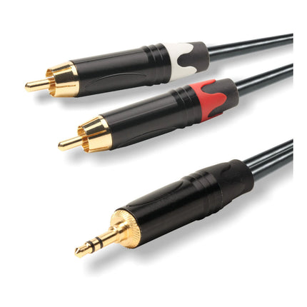 Cabo 3,5 Macho stereo / 2x RCA Macho 1m