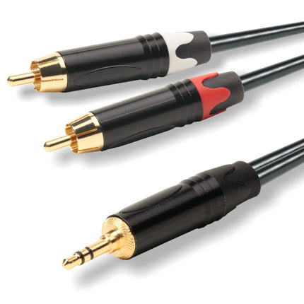 Cabo 2x RCA Macho / 3,5 Macho stereo 3metros