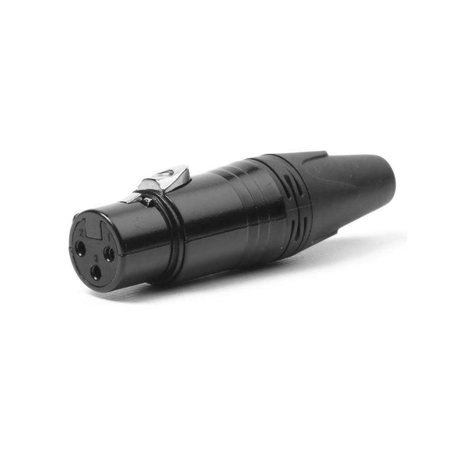 Ficha XLR Fêmea 3Pin Preto