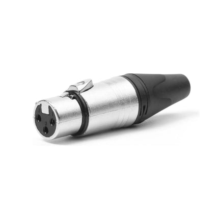 Ficha XLR Femea 3Pin Pinos Dourados