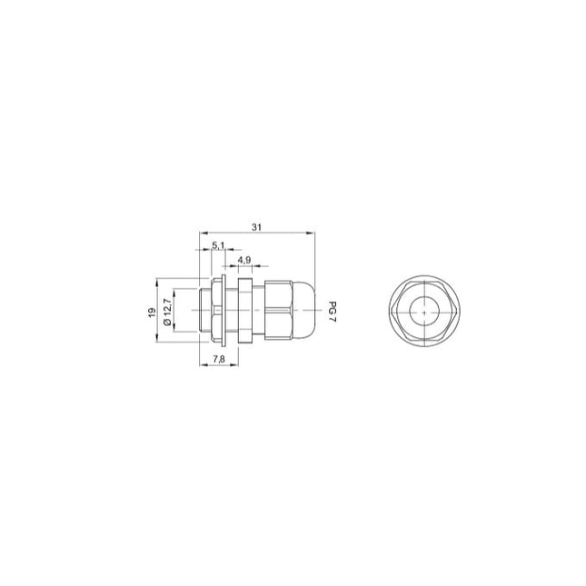 Bucin PG7 IP67 Ø3,5 a 6mm - Cinzento-Electricidade-SMI-Music Stage