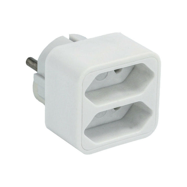 Adaptador Schuko Macho / 2x Euro Femea-Electricidade-SMI-Music Stage