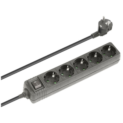 Extensão Eléctrica 5 Vias Shucko 1,5mt c/ Interruptor - Pret-Electricidade-SMI-Music Stage